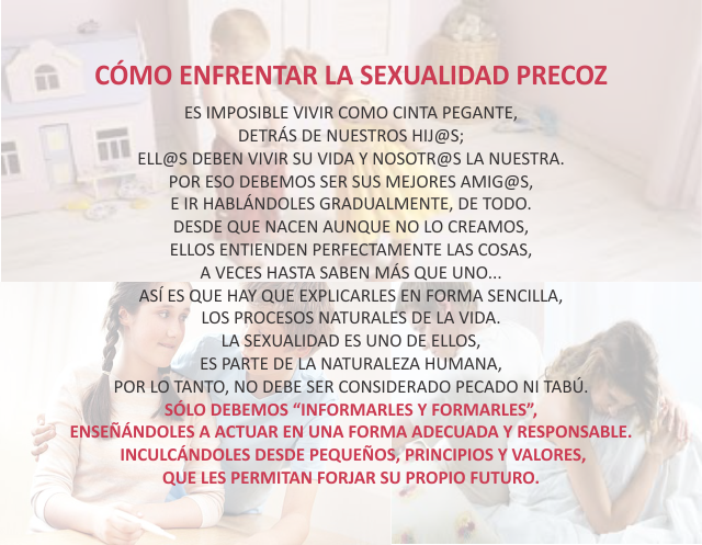 Cómo enfrentar la sexualidad precoz Abril 16 de 2010